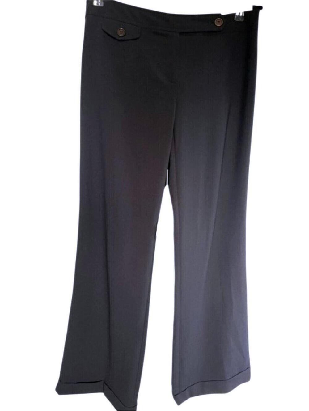 Trina Turk 6 Black Wide Leg Pants 90s Minimalist Office Siren Quiet Luxury Y2K